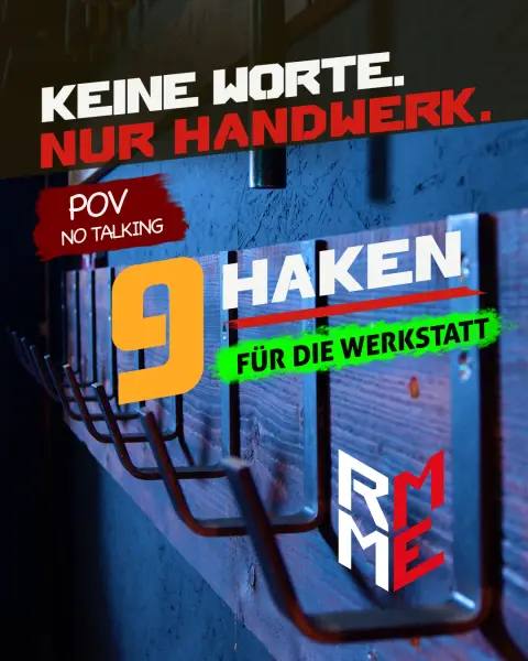 Neun Haken. Keine Worte.